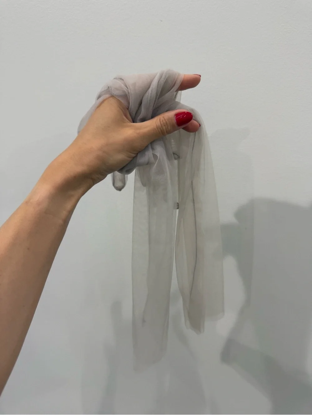 Sheer Long Gloves in Rich Light Gray Taupe
